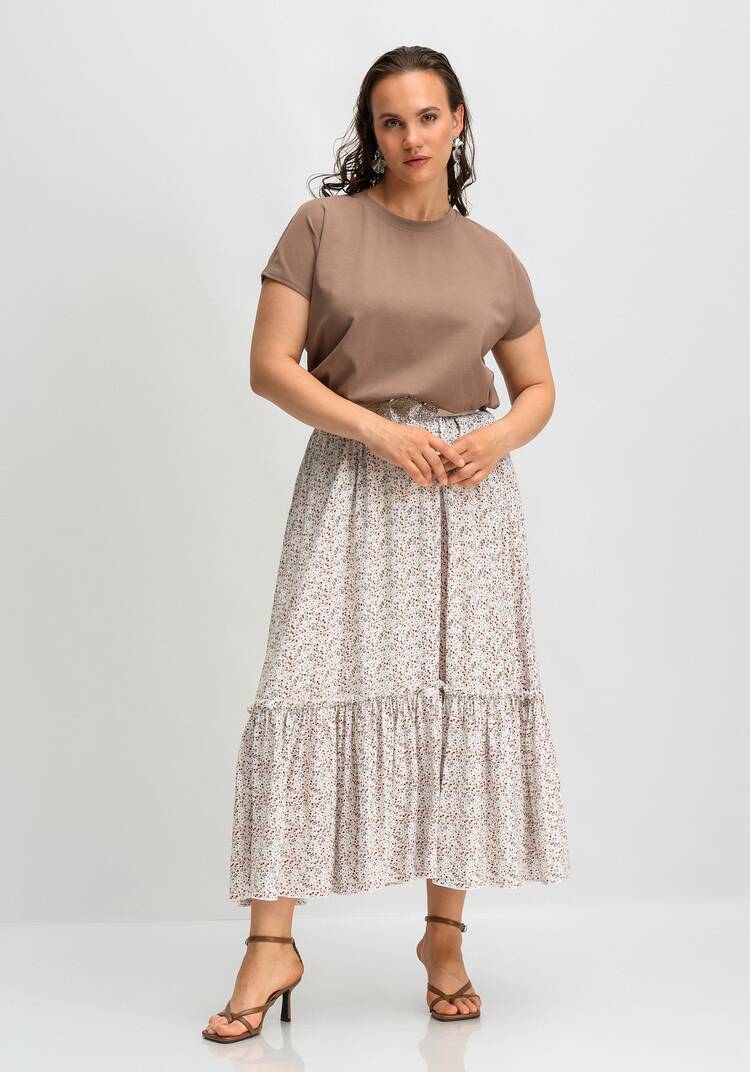 Юбка на резинке и с воланом по низу шир.  750, рис. 24