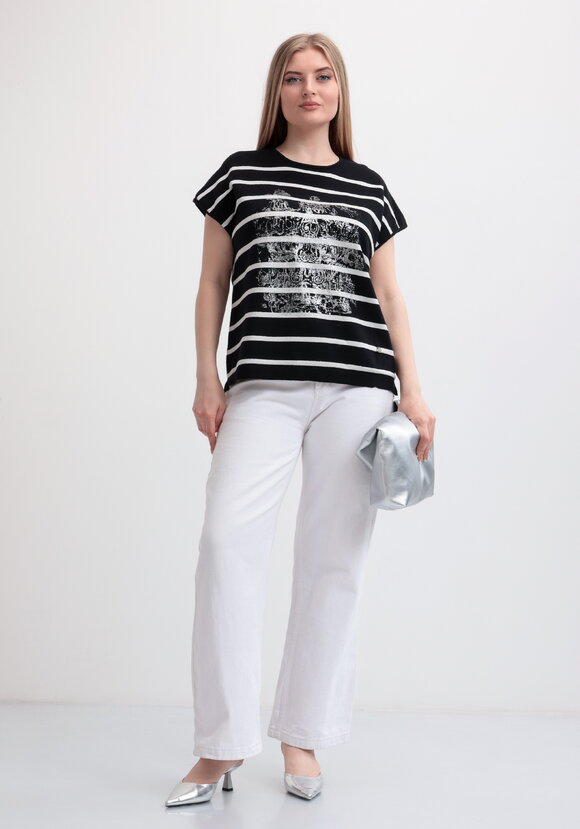 Блуза в полоску с рисунком шир.  580, рис. 7