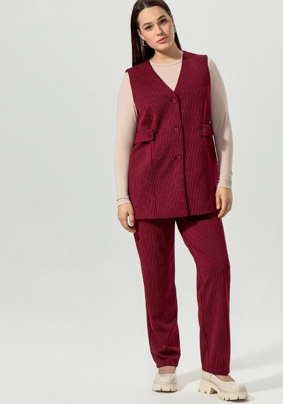 Брюки прямые в мелкую полоску шир.  580, рис. 5