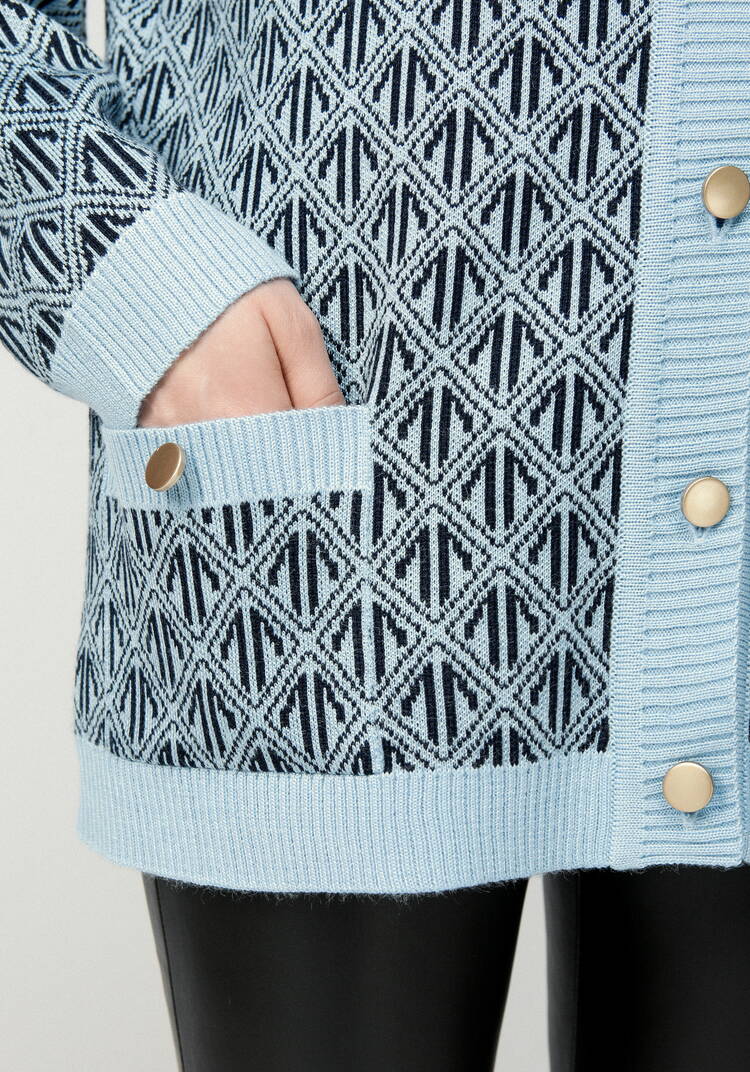 Кардиган удлиненный с графичным орнаментом шир.  750, рис. 20