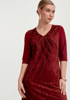 Платье из панбархата и трикотажа