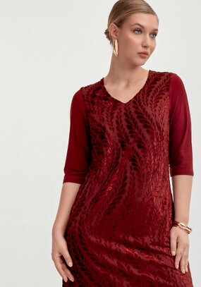 Платье из панбархата и трикотажа