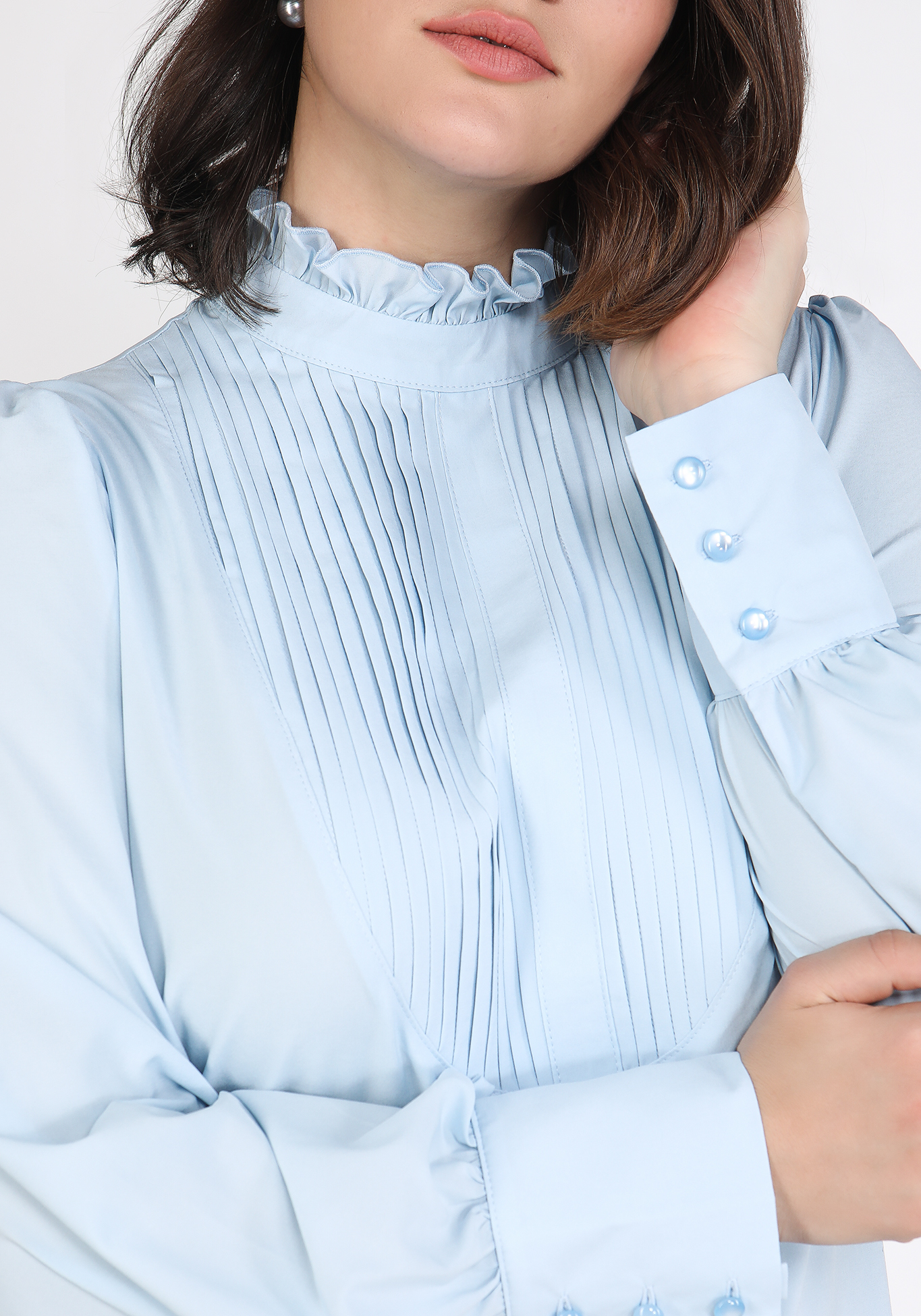 Блуза со складками на груди Victoria, размер 56, цвет бежевый - фото 4