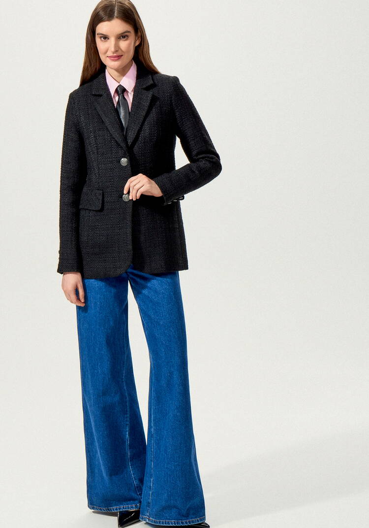 Пиджак из твида в клетку на подкладе шир.  750, рис. 28