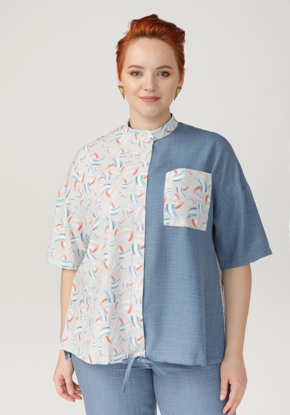 Блуза Весеннее настроение шир.  580, рис. 5