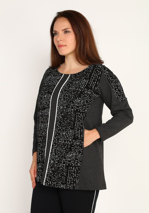 Туника комбинированная с карманами шир.  580, рис. 5