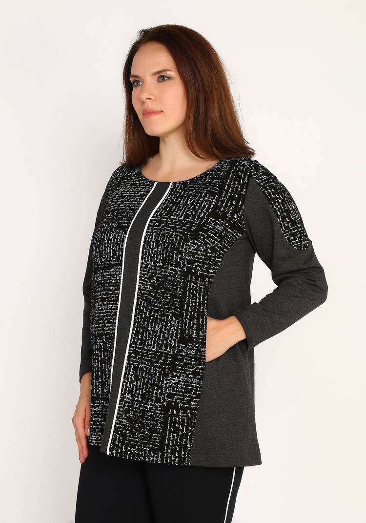 Туника комбинированная с карманами шир.  750, рис. 5