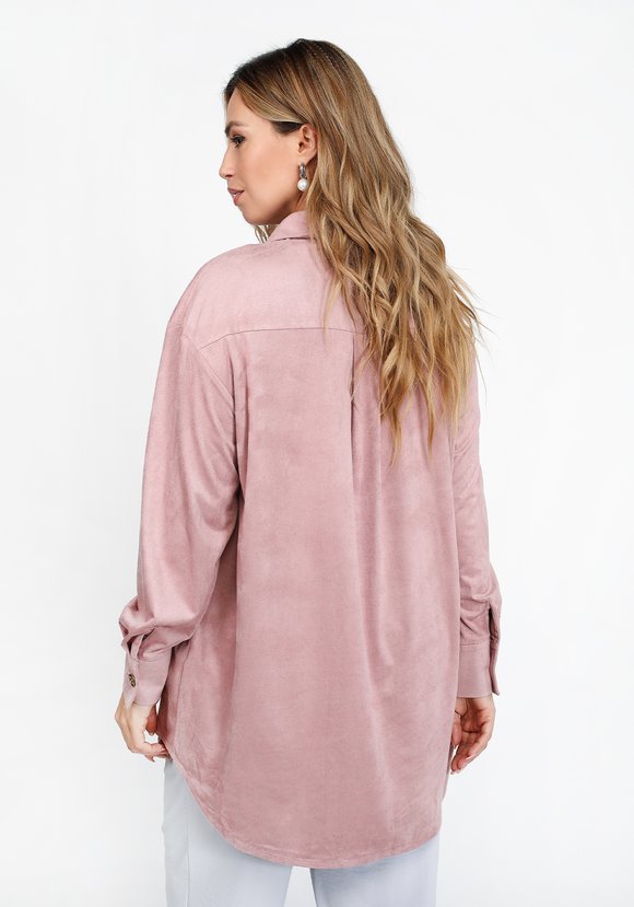 Жакет в рубашечном стиле из эко-замши шир.  580, рис. 2