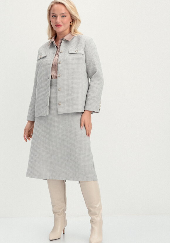 Пиджак из твида однобортный шир.  580, рис. 2