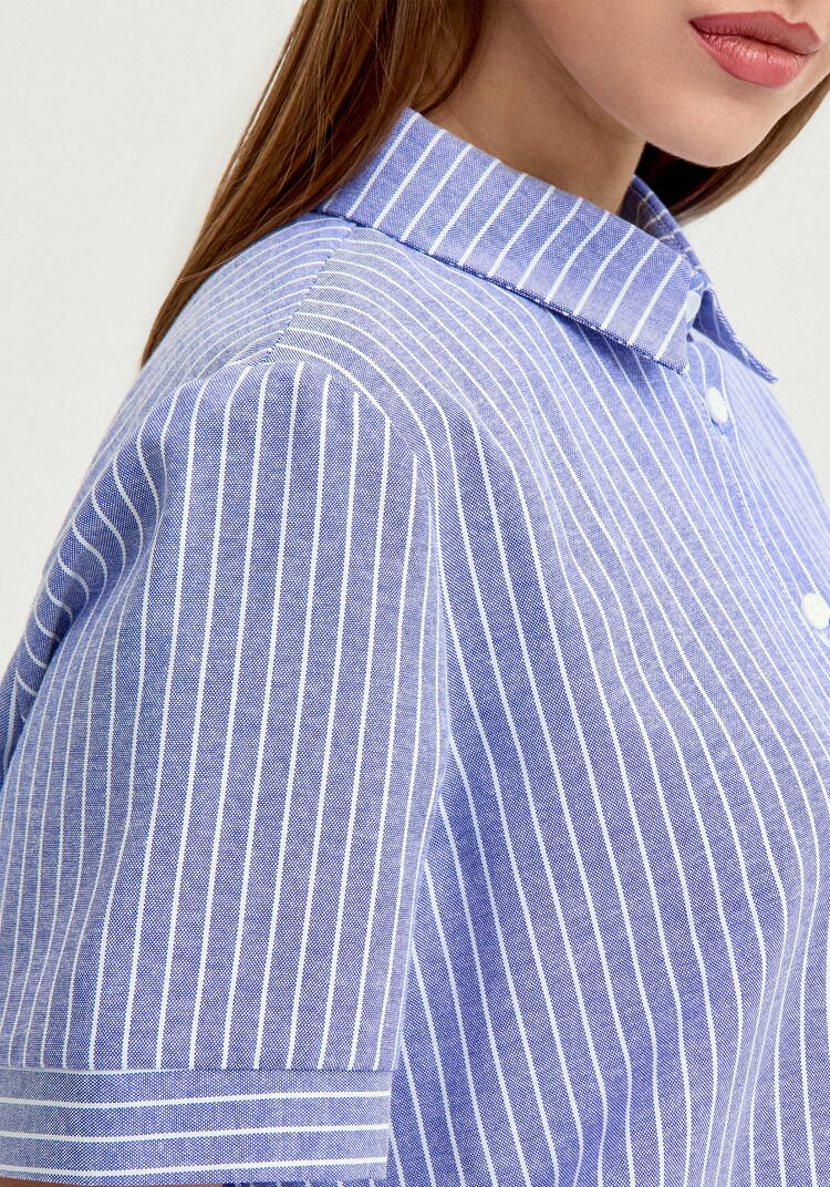 Блуза на пуговицах в вертикальную полоску шир.  750, рис. 21