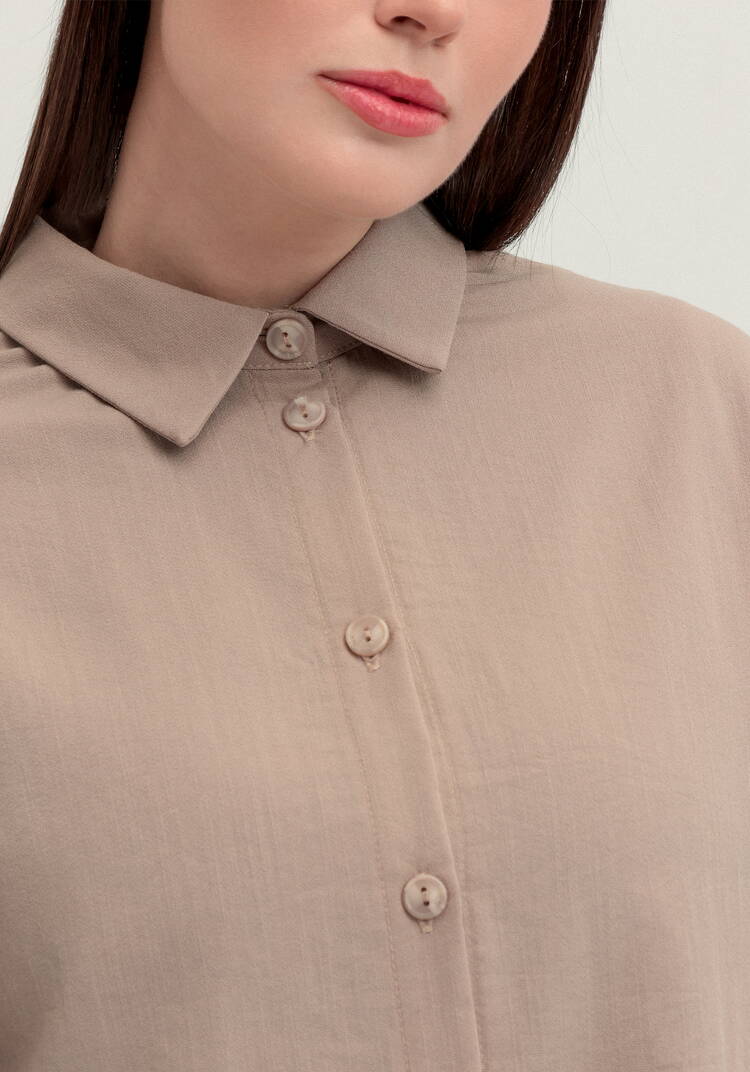 Рубашка на пуговицах свободного кроя шир.  750, рис. 21