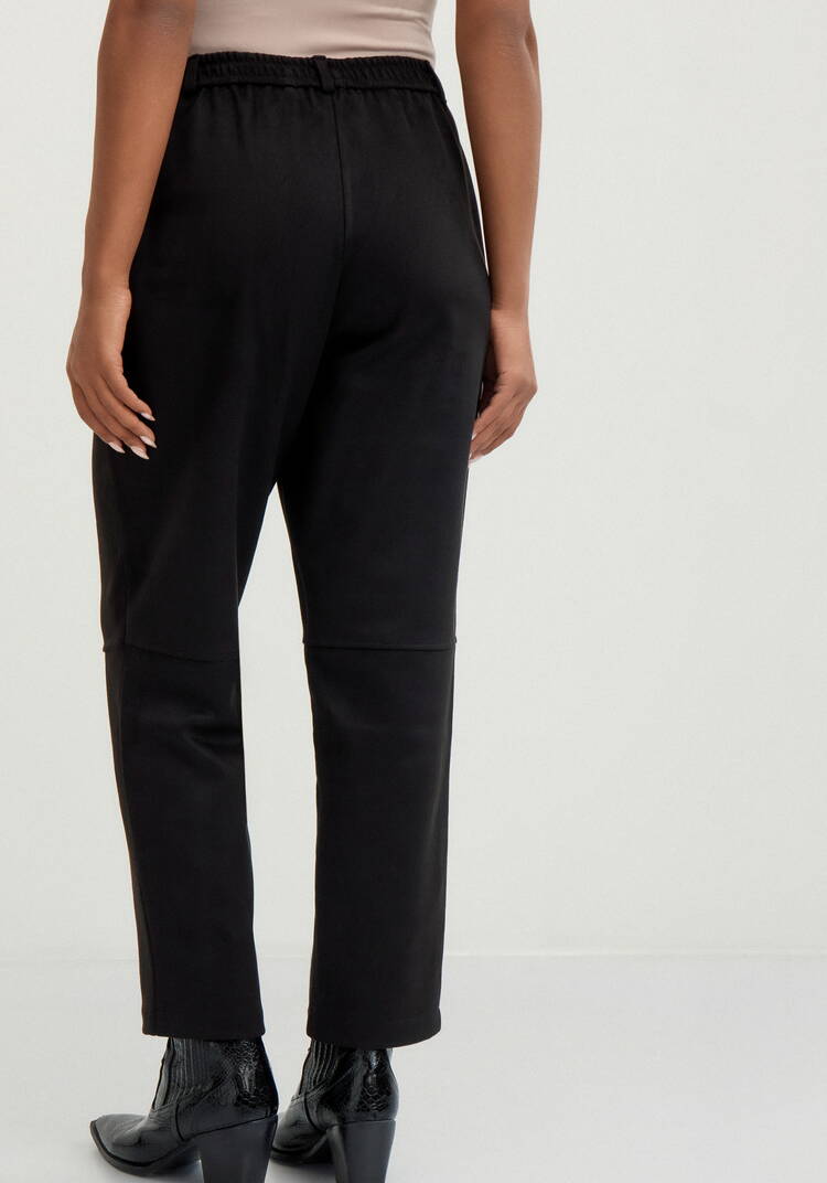 Брюки из замши прямые на резинке по поясу шир.  750, рис. 11