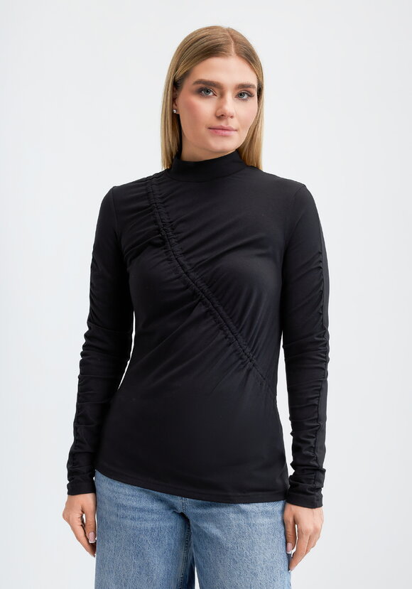 Водолазка со сборкой Хельга шир.  580, рис. 16