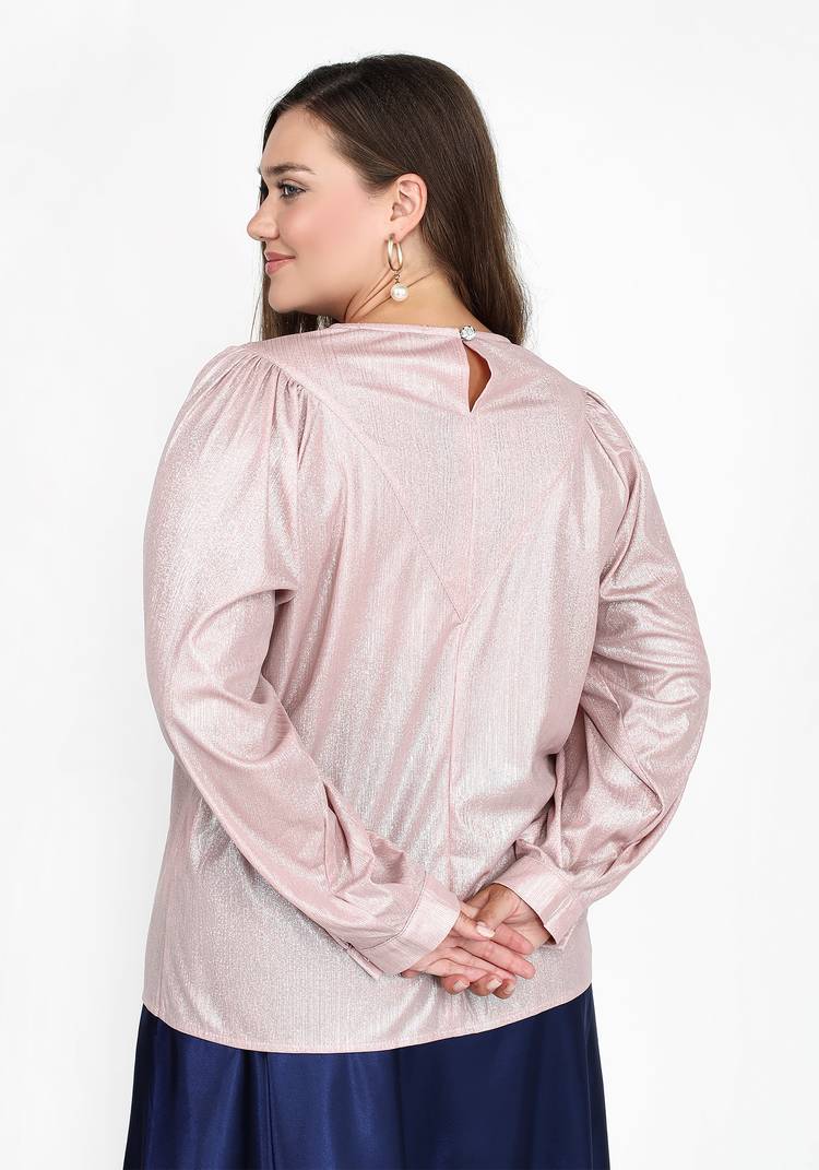 Блуза однотонная необычного кроя шир.  750, рис. 6