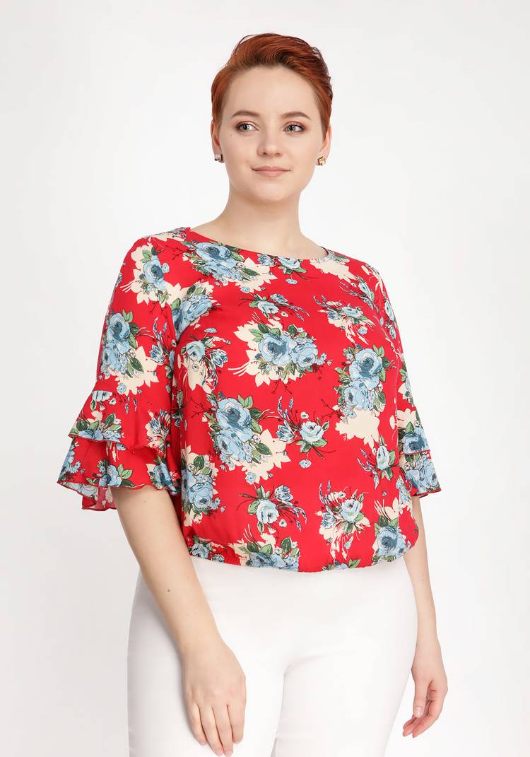 Блуза Яркие тропики шир.  750, рис. 6