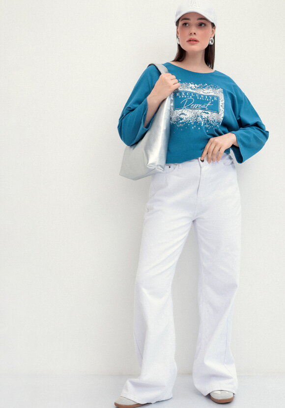 Туника с принтом на груди шир.  580, рис. 40