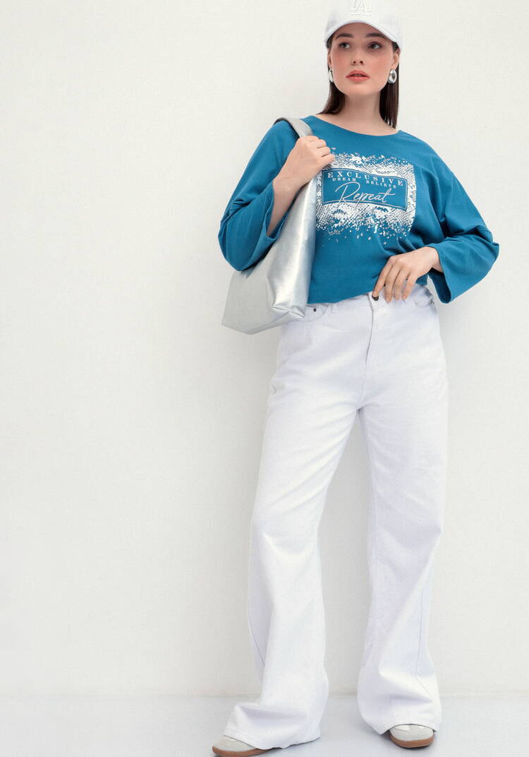 Туника с принтом на груди шир.  750, рис. 40