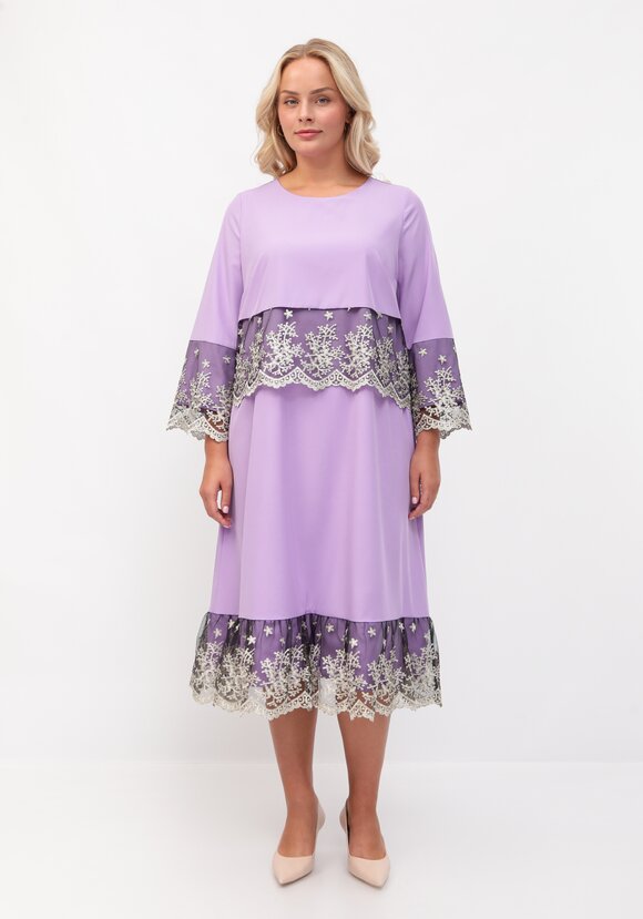 Платье с отделкой кружевом шир.  580, рис. 16