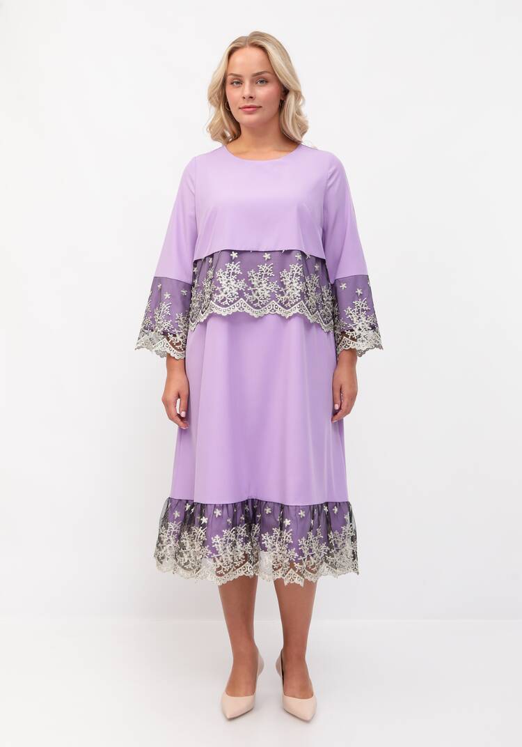 Платье с отделкой кружевом шир.  750, рис. 16