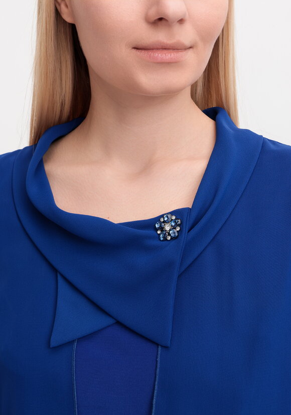 Блуза на запах с брошью шир.  580, рис. 15