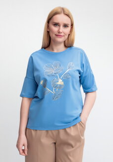 Футболка с принтом Золотой цветок