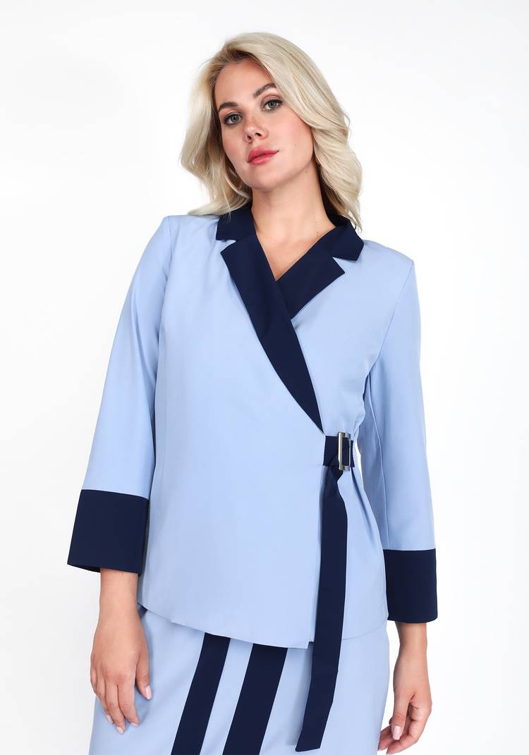 Жакет с контрастными манжетами шир.  750, рис. 5