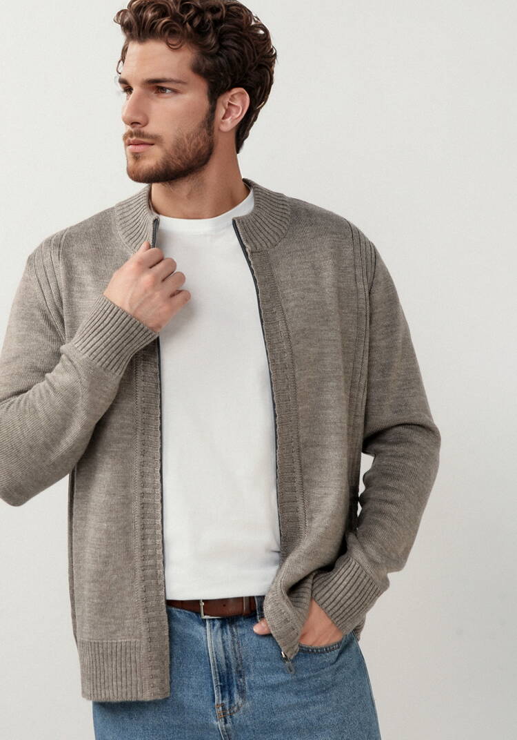 Джемпер-кардиган вязаный на молнии шир.  750, рис. 7