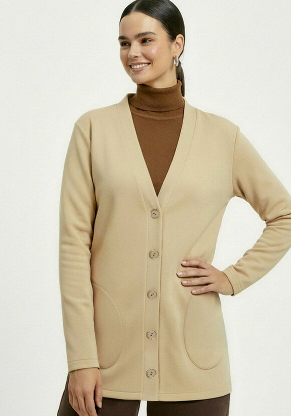 Кардиган на пуговицах утепленный шир.  580, рис. 26