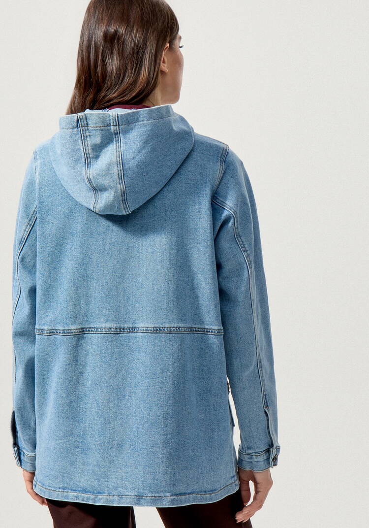 Джинсовая куртка с капюшоном шир.  750, рис. 3