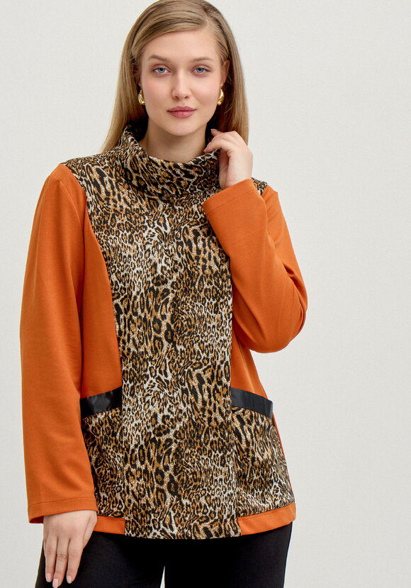 Блуза с анималистичным принтом по груди шир.  580, рис. 1