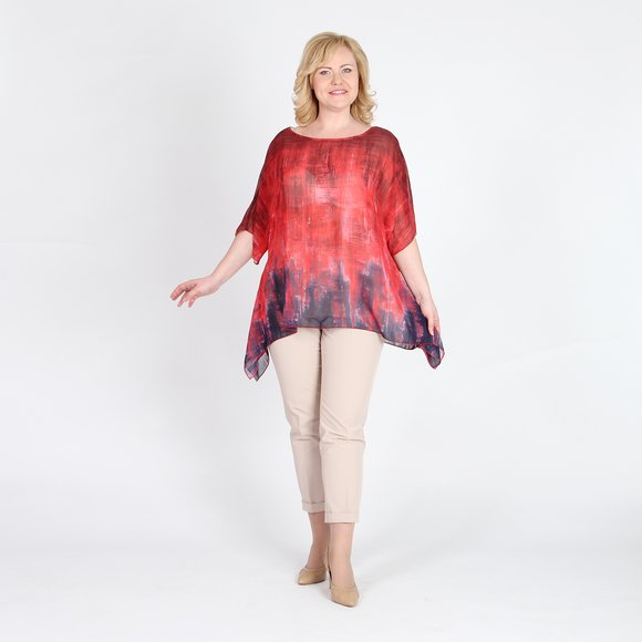 Туника из шифона с асимметричным низом шир.  580, рис. 1