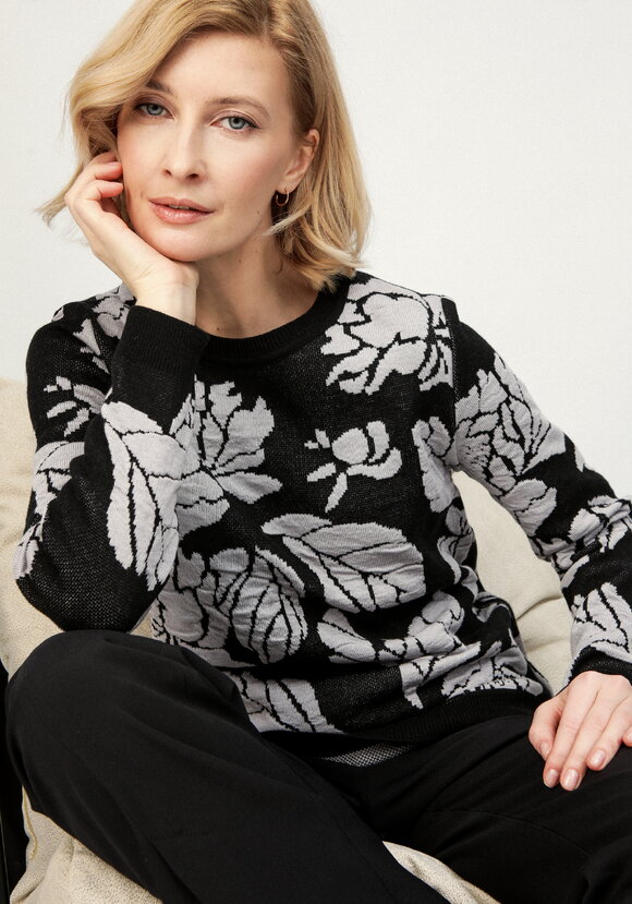 Джемпер с цветочно-лиственным принтом шир.  580, рис. 13