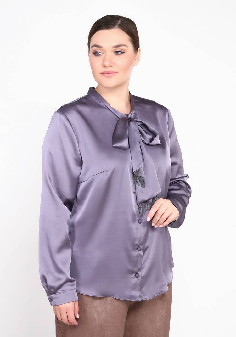 Блуза с декоративным шарфиком шир.  750, рис. 2