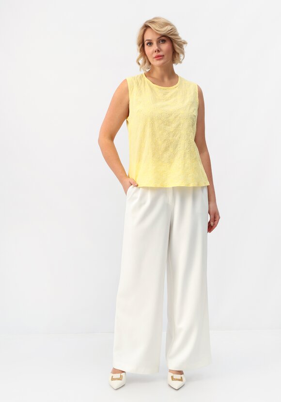 Майка ажурная из шитья с круглым вырезом шир.  580, рис. 10