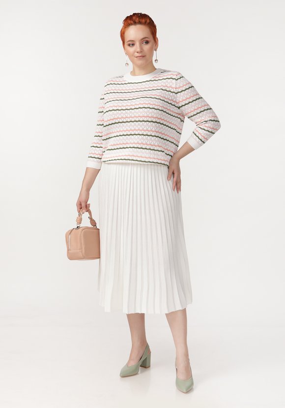 Юбка миди на резинке с имитацией плиссе шир.  580, рис. 3