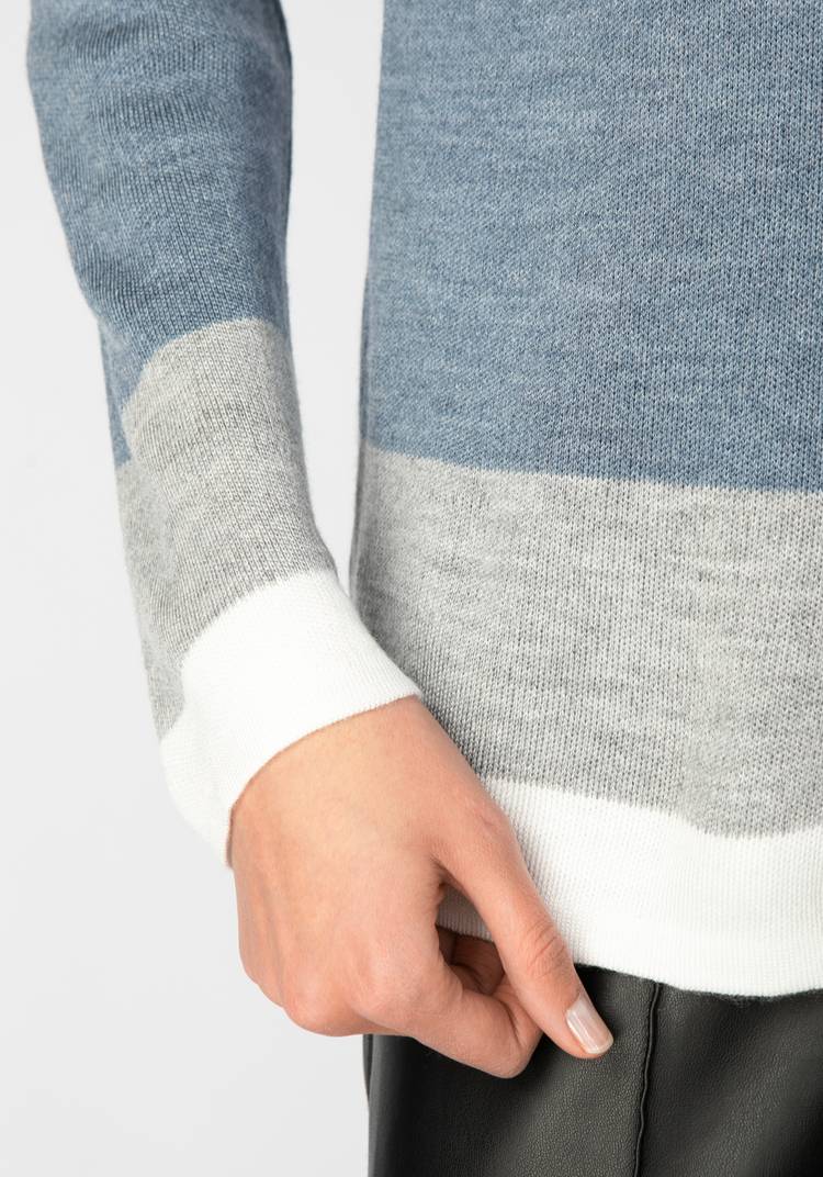 Свитер женский с контрастными полосами шир.  750, рис. 6