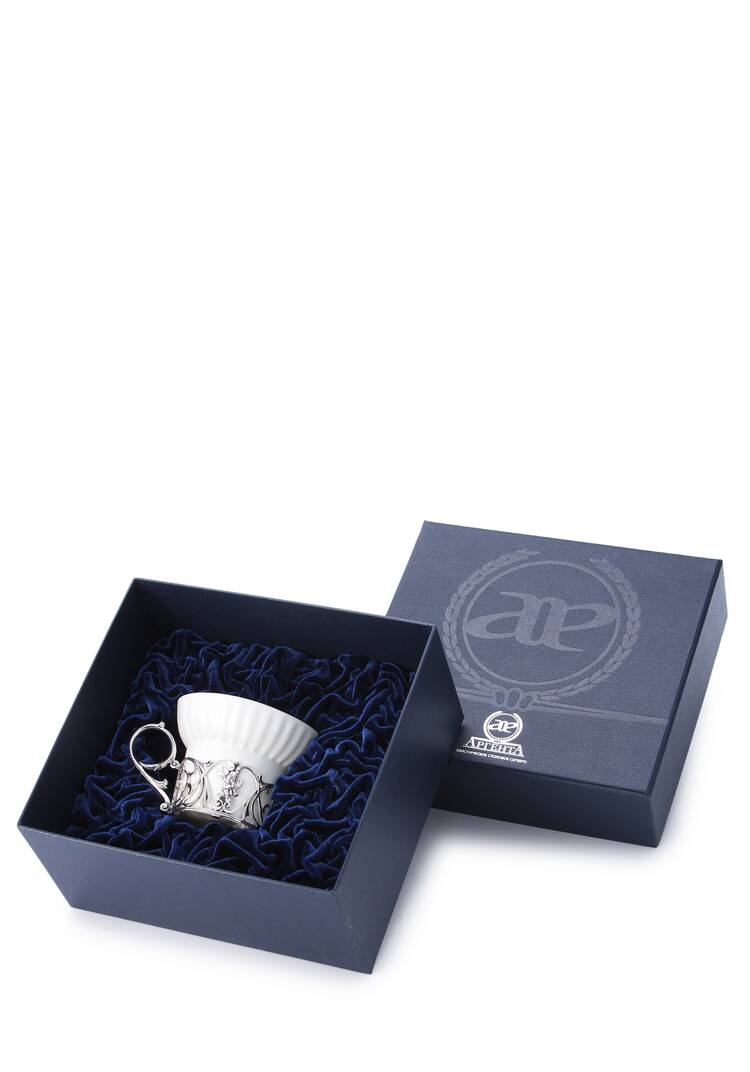 Чайная чашка Ангел фарфор, серебро шир.  750, рис. 3