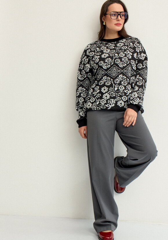 Джемпер с цветочным орнаментом из метанити шир.  580, рис. 2