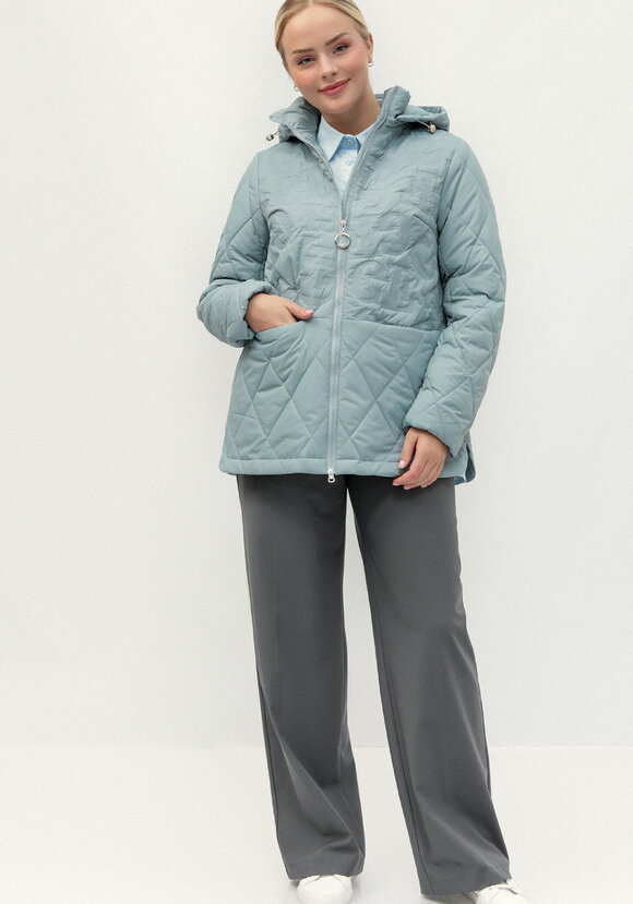 Куртка стеганая фактурная с капюшоном шир.  580, рис. 10