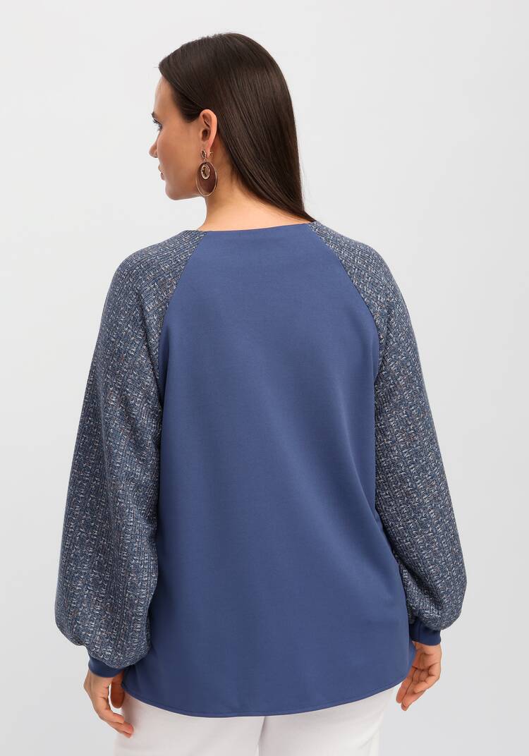 Блуза комбинированная свободного кроя шир.  750, рис. 3