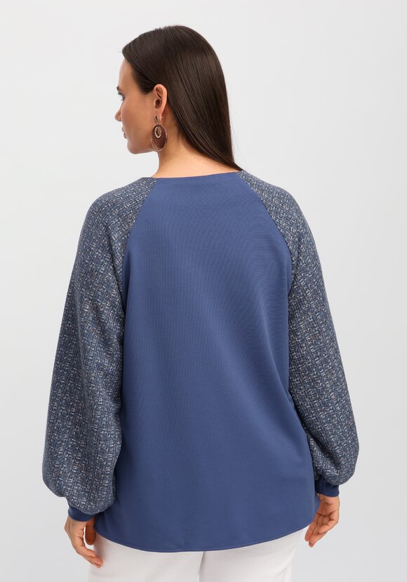 Блуза комбинированная свободного кроя шир.  580, рис. 3