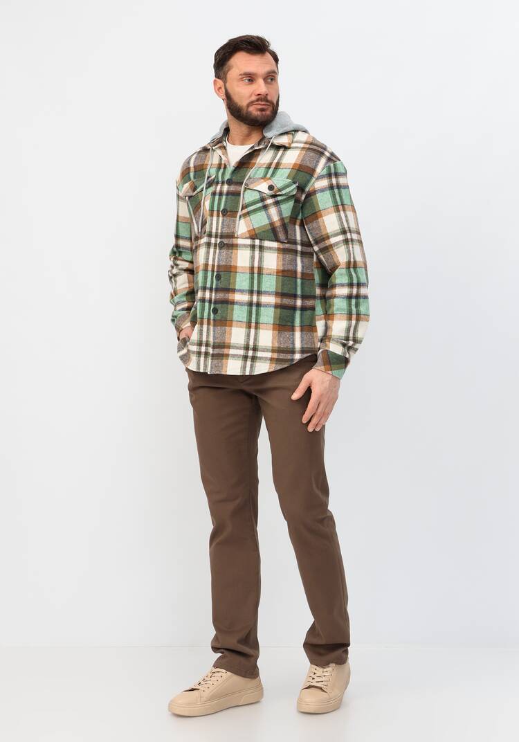 Рубашка с капюшоном в клетку шир.  750, рис. 17