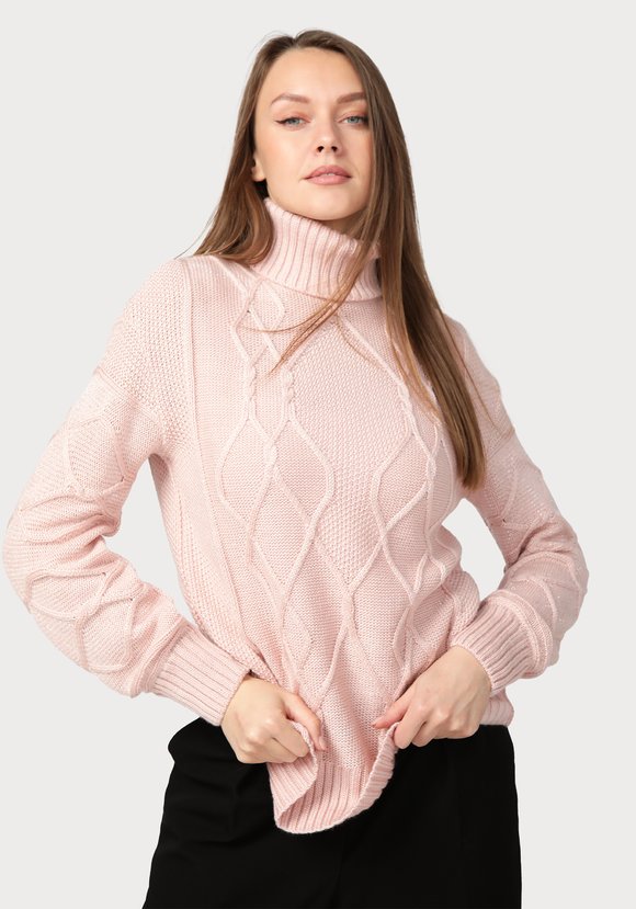 Свитер женский в технике араны с метанитью шир.  580, рис. 2