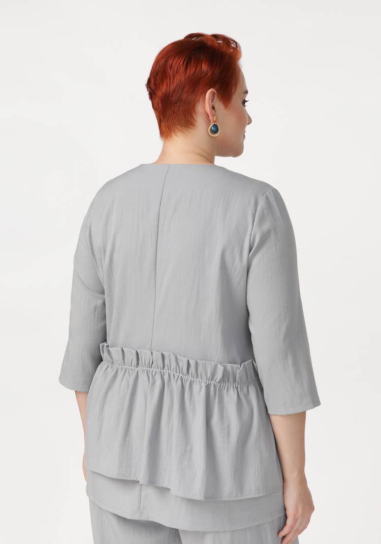 Жакет на пуговицах и декоративным поясом шир.  750, рис. 4