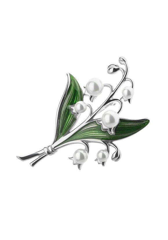 Серебряная брошь Ландыш шир.  580, рис. 1