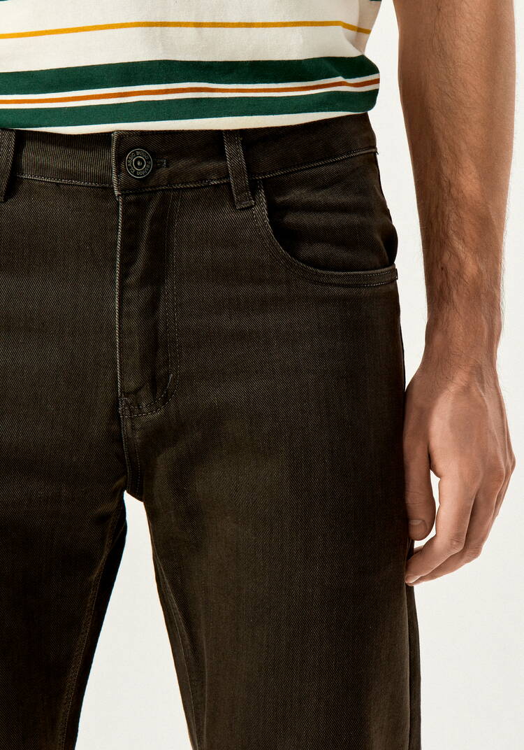 Брюки прямые из джинсовой ткани с карманами шир.  750, рис. 5