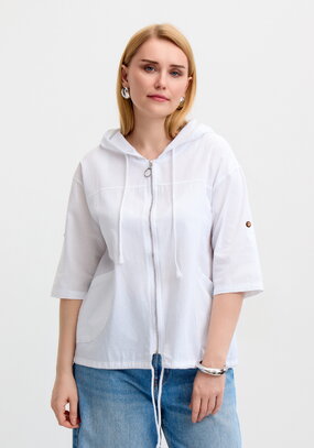 Блуза-пыльник на молнии с капюшоном