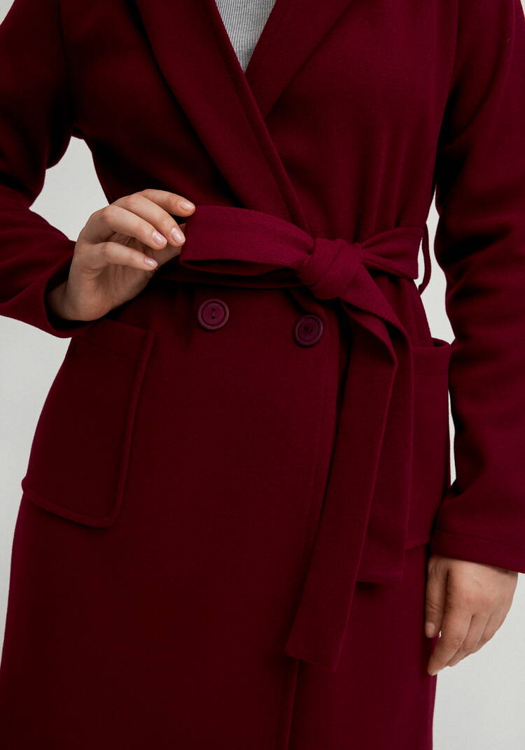 Пальто удлиненное на запах с разрезами шир.  750, рис. 37