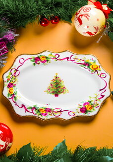 Блюдо из фарфора Алая лента