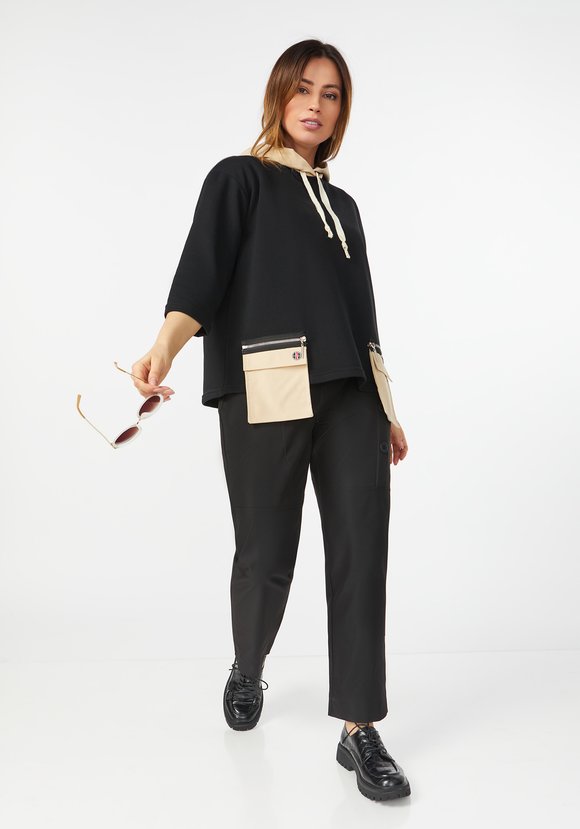 Брюки с декоративными пуговицами по бокам шир.  580, рис. 14